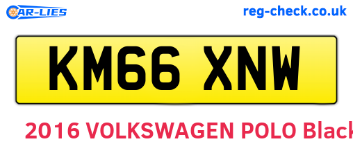 KM66XNW are the vehicle registration plates.