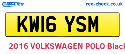 KW16YSM are the vehicle registration plates.