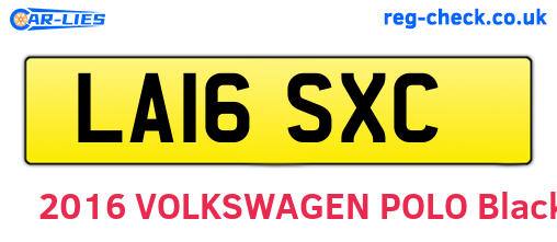 LA16SXC are the vehicle registration plates.