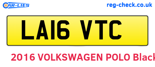 LA16VTC are the vehicle registration plates.