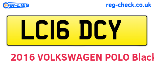 LC16DCY are the vehicle registration plates.