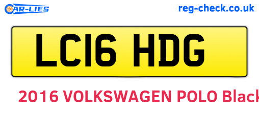 LC16HDG are the vehicle registration plates.