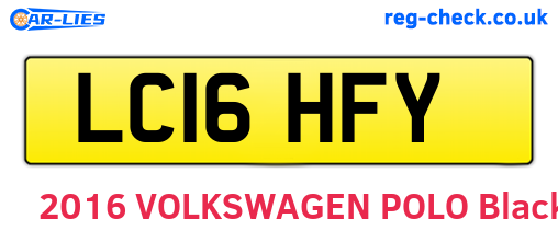LC16HFY are the vehicle registration plates.