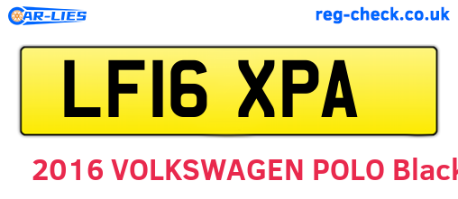 LF16XPA are the vehicle registration plates.
