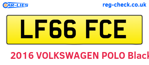 LF66FCE are the vehicle registration plates.