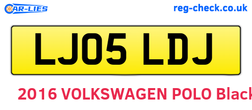 LJ05LDJ are the vehicle registration plates.