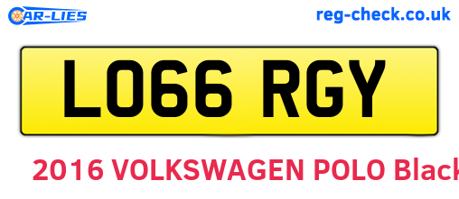 LO66RGY are the vehicle registration plates.