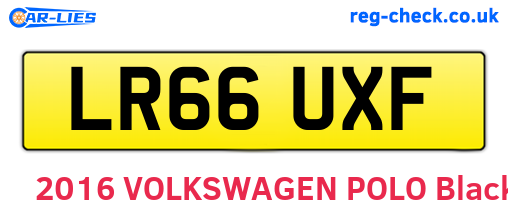 LR66UXF are the vehicle registration plates.
