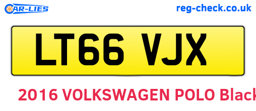 LT66VJX are the vehicle registration plates.