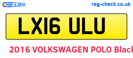 LX16ULU are the vehicle registration plates.