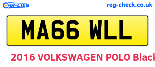MA66WLL are the vehicle registration plates.