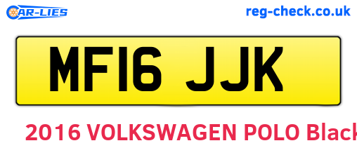 MF16JJK are the vehicle registration plates.