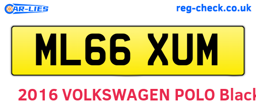 ML66XUM are the vehicle registration plates.