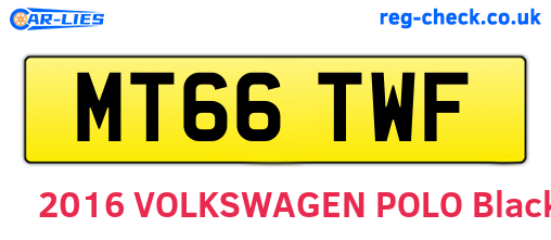 MT66TWF are the vehicle registration plates.