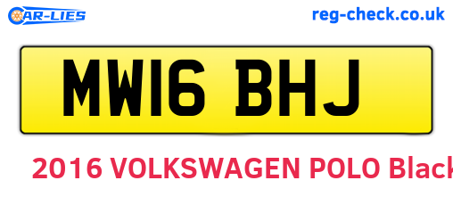 MW16BHJ are the vehicle registration plates.