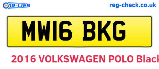 MW16BKG are the vehicle registration plates.