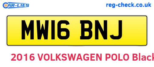 MW16BNJ are the vehicle registration plates.