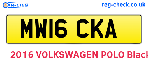 MW16CKA are the vehicle registration plates.