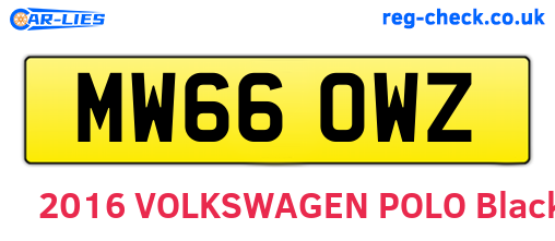 MW66OWZ are the vehicle registration plates.