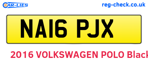 NA16PJX are the vehicle registration plates.