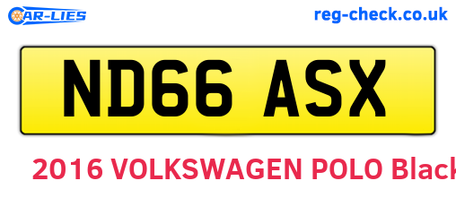 ND66ASX are the vehicle registration plates.