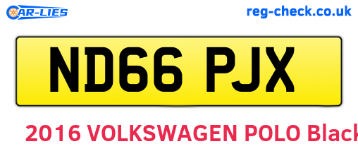 ND66PJX are the vehicle registration plates.