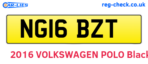 NG16BZT are the vehicle registration plates.