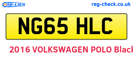 NG65HLC are the vehicle registration plates.