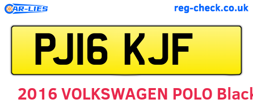 PJ16KJF are the vehicle registration plates.