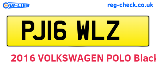 PJ16WLZ are the vehicle registration plates.