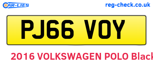 PJ66VOY are the vehicle registration plates.