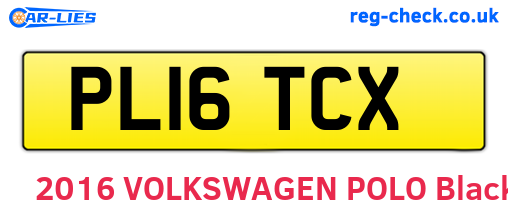 PL16TCX are the vehicle registration plates.