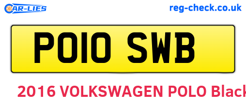 PO10SWB are the vehicle registration plates.