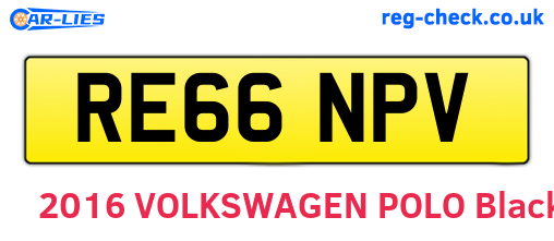 RE66NPV are the vehicle registration plates.