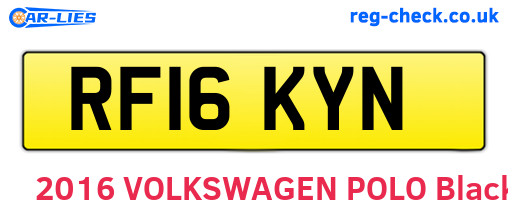 RF16KYN are the vehicle registration plates.