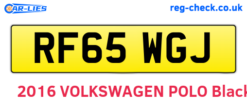 RF65WGJ are the vehicle registration plates.