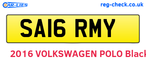 SA16RMY are the vehicle registration plates.
