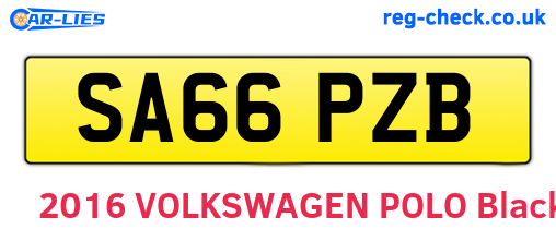SA66PZB are the vehicle registration plates.