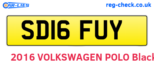 SD16FUY are the vehicle registration plates.