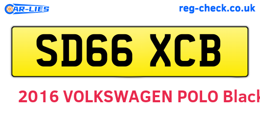 SD66XCB are the vehicle registration plates.