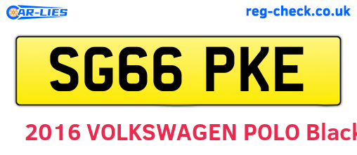 SG66PKE are the vehicle registration plates.