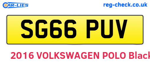 SG66PUV are the vehicle registration plates.