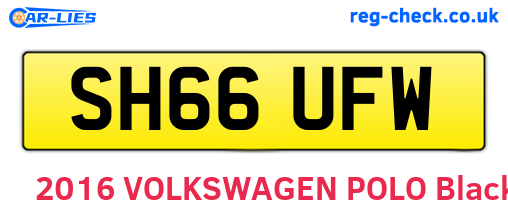 SH66UFW are the vehicle registration plates.