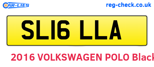 SL16LLA are the vehicle registration plates.