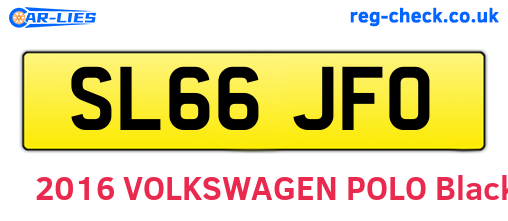 SL66JFO are the vehicle registration plates.