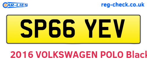 SP66YEV are the vehicle registration plates.