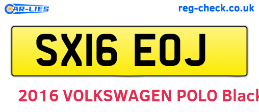 SX16EOJ are the vehicle registration plates.