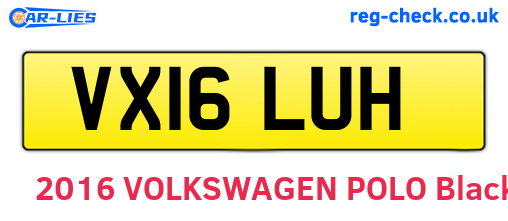 VX16LUH are the vehicle registration plates.