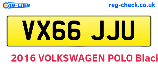 VX66JJU are the vehicle registration plates.