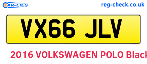 VX66JLV are the vehicle registration plates.